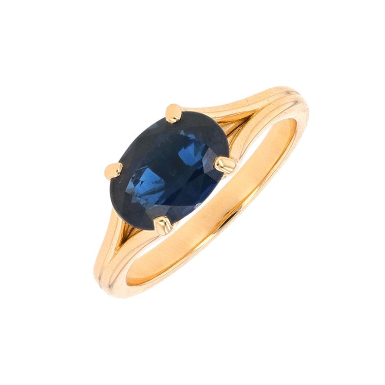 Bague saphir 2.46 carats or jaune 4.01g Comme neuf -  reconditionné disponible sur Gemme Les Bijoux